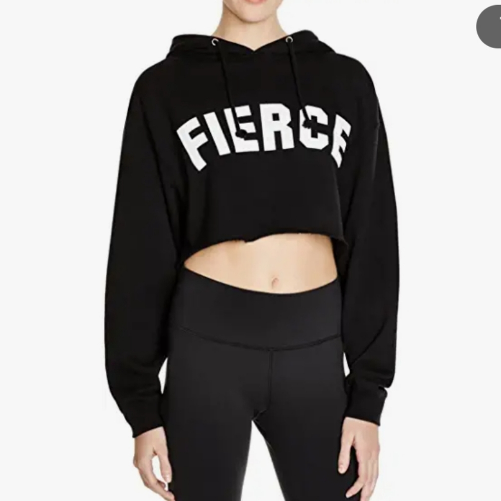 Stylestalker Fierce oversized Black cropped hoodie